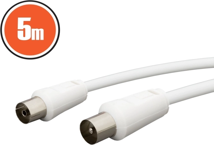 Cable coaxial de 5 m blanco
