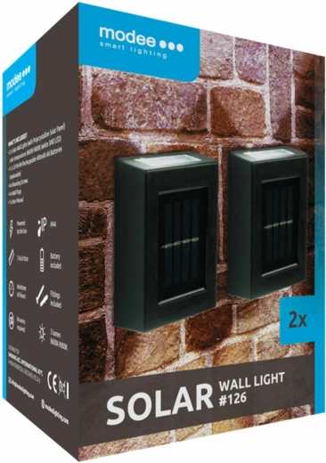 Modee Lighting lámpara LED solar de pared para exterior 2 uds