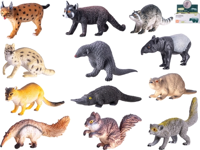 Set de figuras de plástico de animales del bosque 13–16 cm, 12 uds.