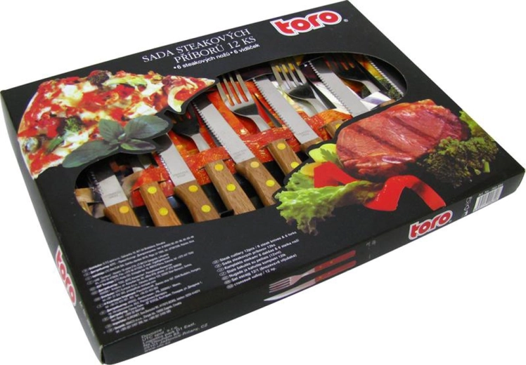 Juego de cubiertos para steak TORO Wood, 12 uds.