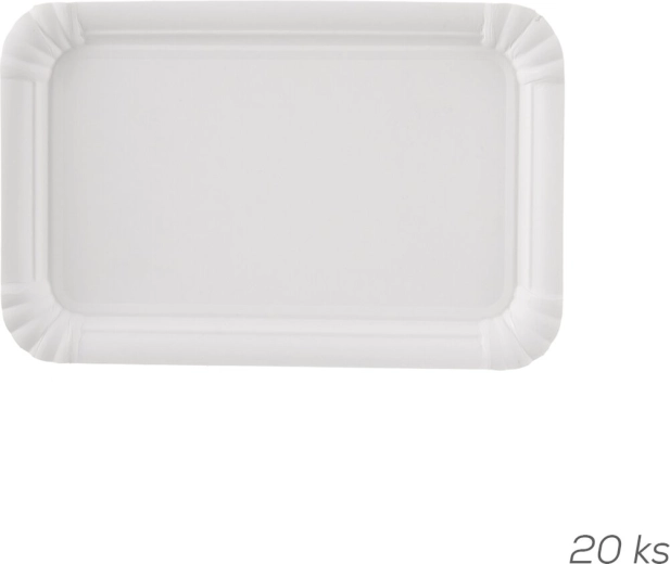 Bandeja de papel desechable 22,5 × 15,5 cm, 20 uds.