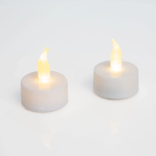 Velas LED de té blancas, 2 unidades