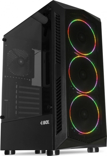 Caja de ordenador iBOX Lupus 27 con vidrio templado y ventiladores RGB