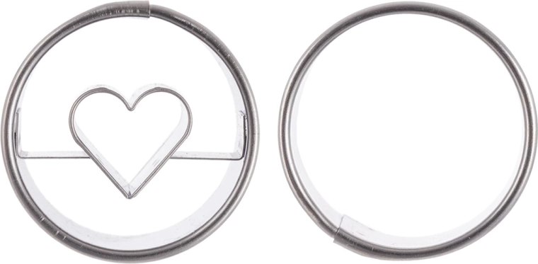 Cortador de acero inoxidable con forma de círculo con corazón – set de 2 uds.