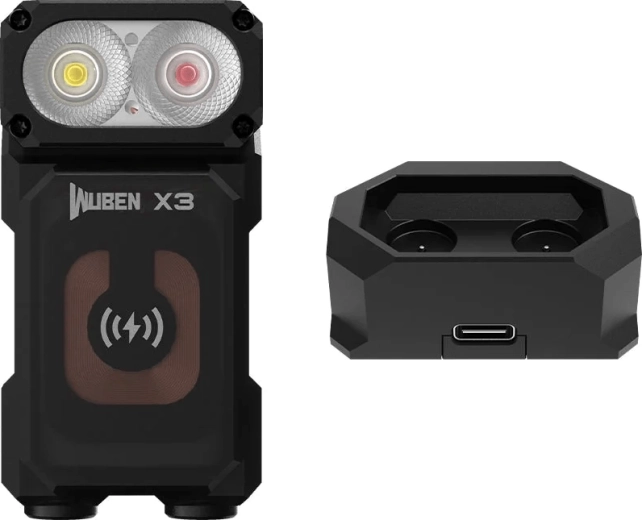 Linterna de bolsillo Wuben X3 Black 700 lm con base, negra