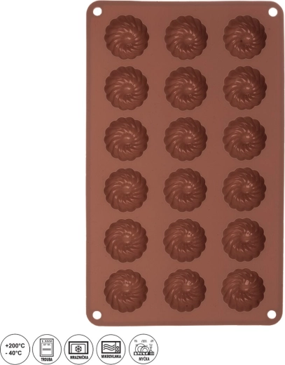 Molde de silicona para mini rosquillas 18 uds, marrón