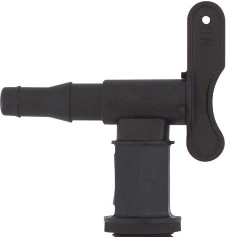 Grifo de vaciado inferior para bidón de 50 l, plástico, negro