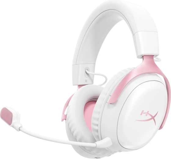 Auriculares gaming inalámbricos HyperX Cloud III S blanco-rosa