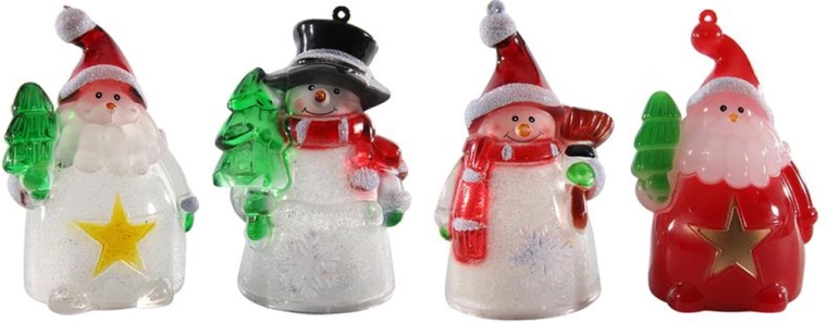 Decoración navideña LED colgante – figura SANTA / muñeco de nieve