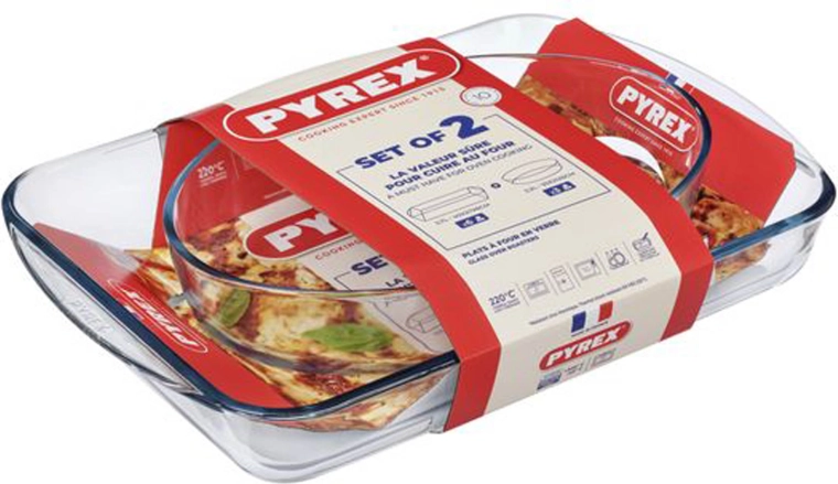 Juego de fuentes de horno de vidrio PYREX 3,7 l + 2,2 l (2 uds.)