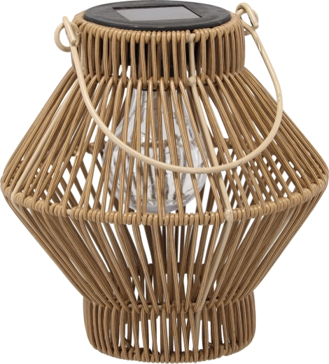 Farolillo solar de jardín marrón de 19 cm con LED