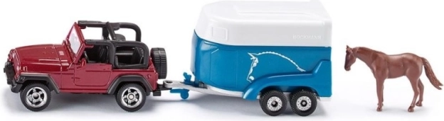 Siku jeep con remolque para caballos – modelo metálico