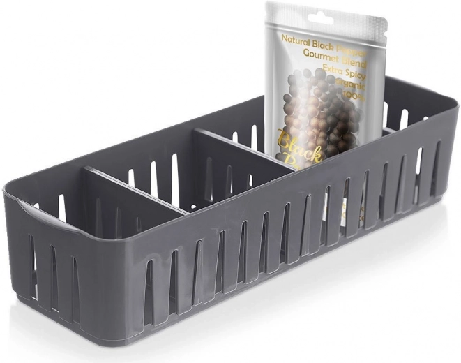 Organizador para especias con separadores extraíbles, gris 32 × 10,5 × 7 cm