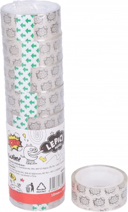 Cinta adhesiva transparente 18 mm x 10 m, 8 uds