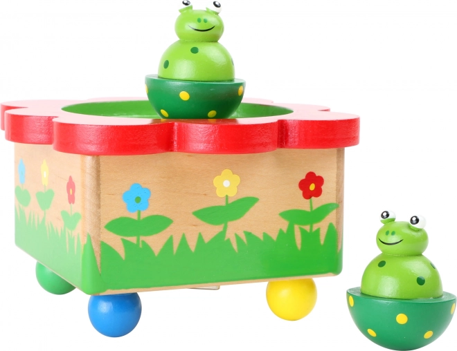 Small foot Caja de música de madera Ranita