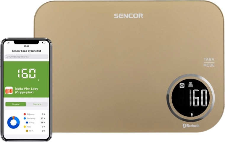 Báscula de cocina inteligente Sencor con Bluetooth