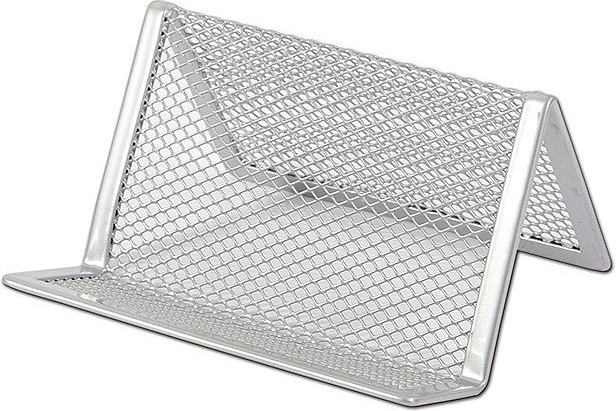 Soporte metálico para tarjetas de visita, plateado