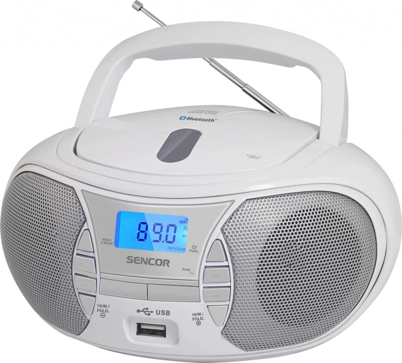 Boombox Sencor con reproductor de CD y Bluetooth SPT 2700 WH blanco