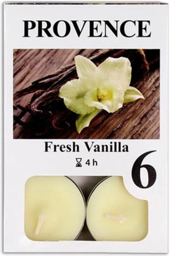 Velas de té con aroma a vainilla, 6 unidades