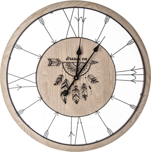 Reloj de pared atrapasueños 70 cm beige