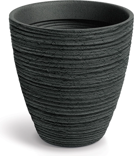 Macetero Defora 60 cm gris oscuro con textura de bambú