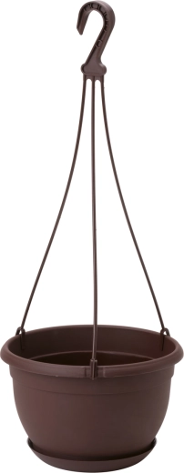 Maceta colgante Malta 19 cm marrón con plato