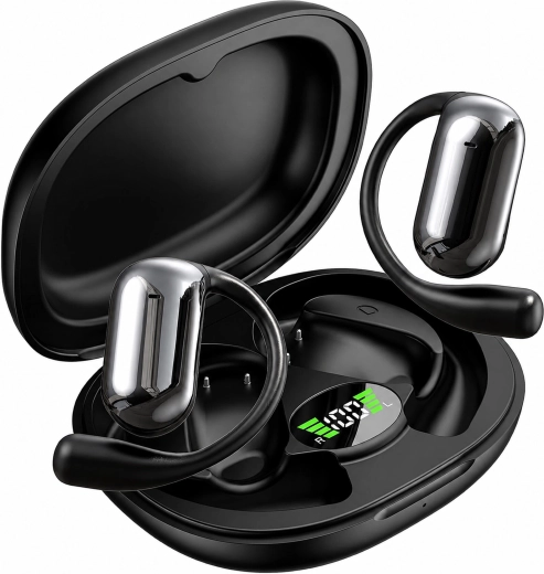 Auriculares inalámbricos Bluetooth intraaurales con estuche de carga y traductor IA, negro