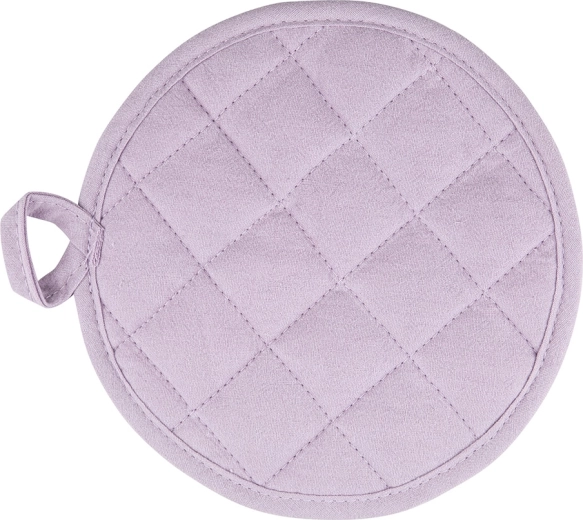 Agarradera de cocina redonda 18 cm de algodón color lila claro