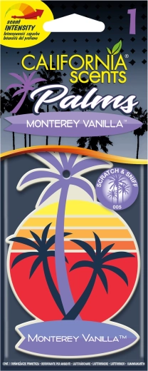 Aroma para coche California Scents Palm Monterey Vanilla – ambientador colgante con forma de palmera