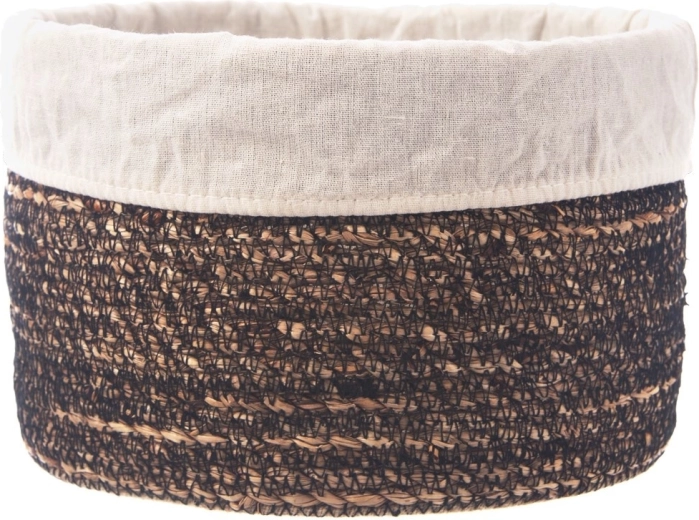 Cesta de almacenamiento natural con forro de tela 24 × 15 cm