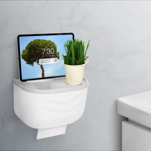 Armario blanco para papel higiénico