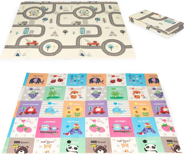 Alfombra educativa plegable de espuma de doble cara 178×198 cm con bolsa