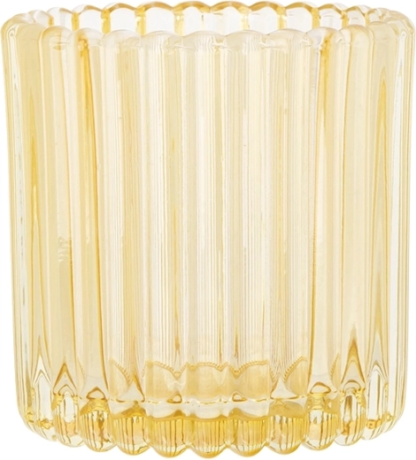 Candelabro de vidrio amarillo 8,5 × 8,5 × 9 cm