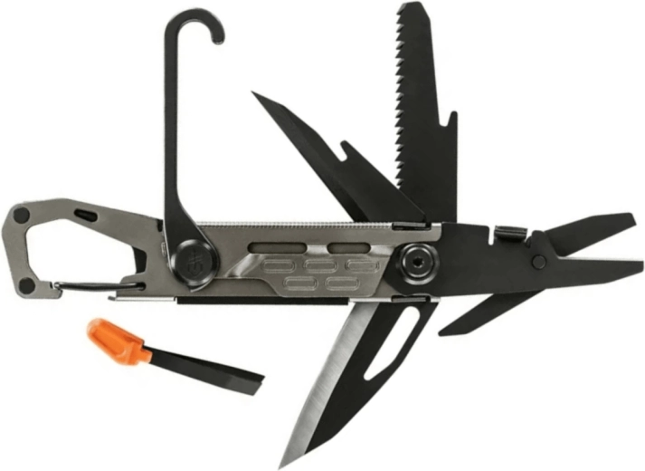 Gerber Stakeout graphite – herramienta multifunción de camping (11 funciones)