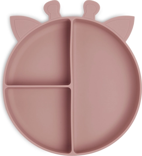 NuuRoo Orla plato de silicona dividido giraffe woodrose