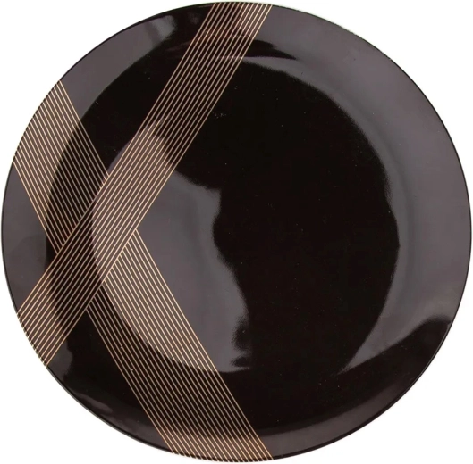 Altom Design plato de postre Modern Art 20 cm negro con decoración dorada