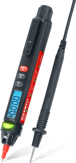 Multímetro digital de bolsillo True RMS con detección de tensión sin contacto