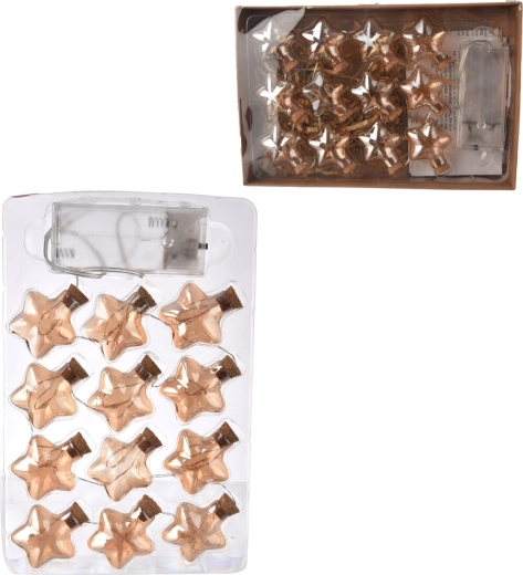 Guirnalda luminosa LED de estrellas – amarillo cálido, 12 LED, 140 cm