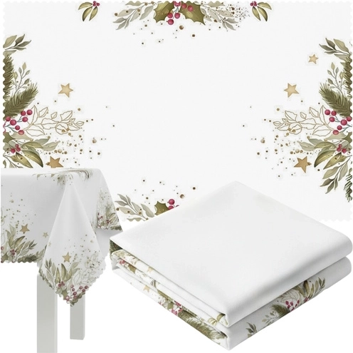 Mantel navideño Ruhhy 140 × 220 cm blanco con estampado