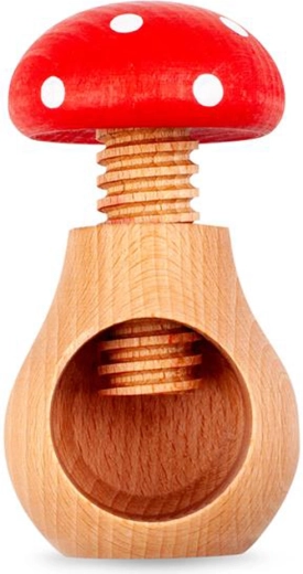 Cascanueces de madera para nueces Toro en forma de amanita