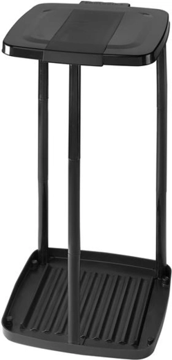 Soporte de plástico para bolsas de basura Heidrun, negro, 34 × 31 × 67 cm