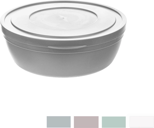 Bol de plástico con tapa Kapa flat 17 cm (mix de colores)