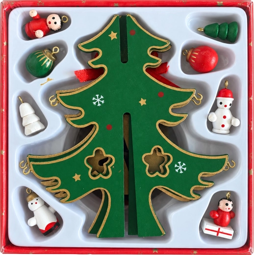 Árbol de Navidad de madera de 17 cm - 1 unidad