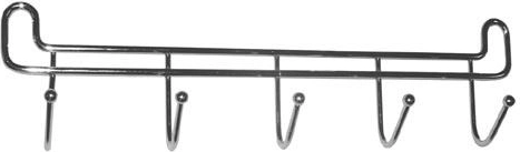 Colgador para baño con 5 ganchos, 27 cm, cromado