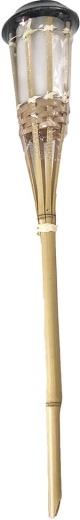 Antorcha solar de bambú de 60 cm con luz blanca cálida