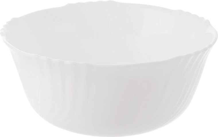 Cuenco de vidrio opalino Luna con relieve de ondas, 14 cm