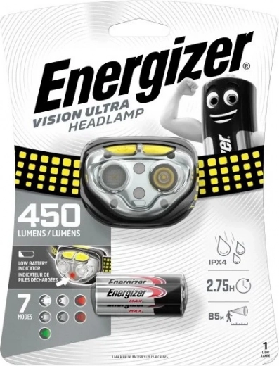Frontal Energizer Vision Ultra 450 lm con autonomía de hasta 50 h