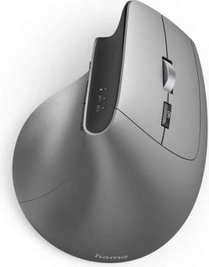 Ratón vertical ergonómico con Bluetooth, 2,4 GHz y USB-C, con iluminación RGB