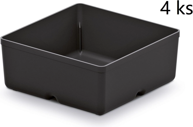 Juego de cajas de plástico para herramientas Unite Box, negras, 4 uds
