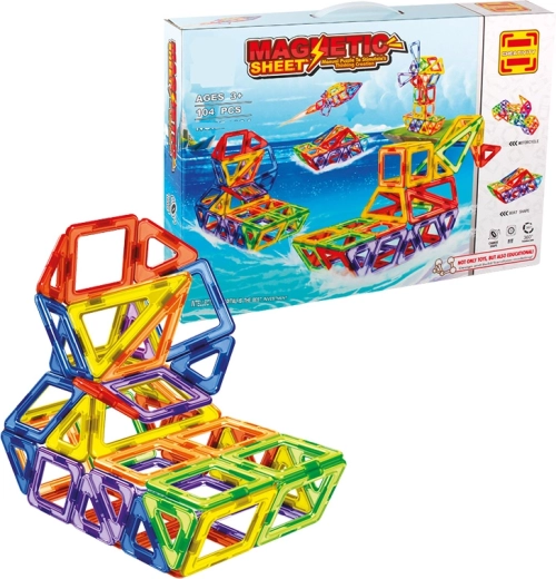 Juego de construcción magnético de 104 piezas – barco y dormitorio